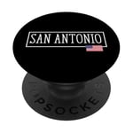 San Antonio City USA Flag State Voyager US America Town PopSockets PopGrip Adhésif