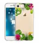 Coque Iphone 7 8 fleur exotique tropical transparente