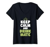 Womens Keep Calm and Drink Mate V-Neck T-Shirt