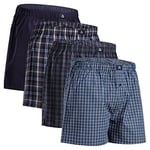 DANISH ENDURANCE 4 Pack Woven Boxer Shorts for Men, Loose Fit Comfort Underwear,