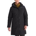 Marmot Wm's Chelsea Coat, Manteau d'hiver à capuche imperméable et isolé, parka en duvet chaude et coupe-vent, doudoune respirante, Black, S Femme