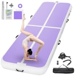 FBSPORT Tapis D'Entraînement 10cm Hauteur Tapis de Gymnastique Gonflable Air Tumbling Track 3M Tapis de Gym Gonflable Tumbling Tapis Gymnastique Air Floor Mat pour Gymnaste Tumbling Yoga avec Pompe