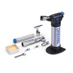 Dremel 2200 VersaFlame Brûleur à gaz butane multifonction - Lampe à souder au gaz butane et kit de soudure (avec 5 accessoires pour souder, rétrécir, souder, flamber)