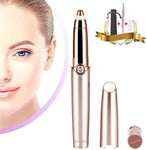 FEEE-ZC Eyebrow Hair Remover for Women, Electric Painless Portable Precision Trimmer Epilator with Light for Nose, Ear, Eyebrow, Facial and Body Hair Removal(Rose Gold)