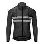 Veste Imperméable Cyclisme Homme,Veste à Manches Longues Réfléchissant Coupe-Vent Randonnée à Vélo Sécurité Veste De Running à l'eau Manteau Vêtements De Sport,pour Plein-a(Size:XXX-Grand,Color:Noir)