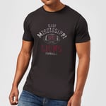 East Mississippi Community College Lions Football Distressed Men's T-Shirt - Black - 4XL