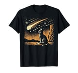 Silhouette Night Wildlife Sky Vintage Stargazing Cat T-Shirt