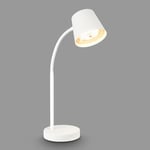 BRILONER - Lampe de table LED sans fil tactile, orientable, pivotante, batterie et source lumineuse interchangeables, lampe de chevet, lampe de lecture, lampe de bureau, Home Office, 38,5cm, Blanc