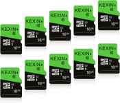 Cartes Micro Sd 16Go Lot De 10 Carte Micro 16 Go Uhs-I U1 C10 10 Pièces Microsd Carte Tf Pour Appareil Photo De Sport, Caméra Dôme Dash Cam, Téléphone Android[SDK200027]