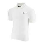 Nike Men Court Dri-FIT Tennis Polo - White/White/Black, Large