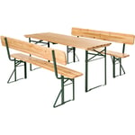 Table de jardin pliante 176 x 69 x 76 cm avec bancs - table de camping, table de réception, table et bancs pliant en bois - marron