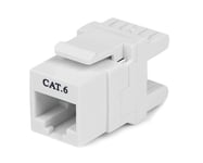 StarTech 180 Degree Cat 6 Keystone Jack - RJ45 Ethernet Cat6 Wall Jack White - 110 Type - Keystone Jack 180 Degree 110 UTP (C6KEY110SWH) - trapes-jakk