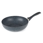 Russell Hobbs Wok Stir Fry Pan Non-Stick 28cm Nightfall Stone Range Blue Marble