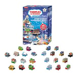 Fisher-Price Thomas et Ses Amis Calendrier de l’Avent 2024 MINIS, Cadeau de Noël avec 24 Trains et véhicules miniatures, pour Les Enfants à partir de 3 Ans, HWB49