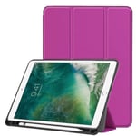 Ohut iskunkestävä kotelo Ipad Air 10.5 (2019) / Pro 10.5 (2017) Pu nahkaiselle tabletin suojukselle kolminkertainen jalustan suoja kynäpaikalla - musta