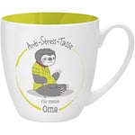 GRUSS & CO 45505 Tasse anti-stress pour grand-mère, 45 cl, faite à base de porcelaine New Bone China, idéale comme cadeau, jaune 9,5 cm