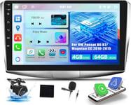 4+64G/8 C?urs Android 13 Autoradio Pour Vw Passat B6 B7 Magotan Cc 2010-2015 Avec Carplay Android Auto Sans Fil,10,1? Ips Ecran Tactile Avec Gps Wifi Lien Miroir Bt Fm/Rds Dsp Eq Swc Camera De Recul