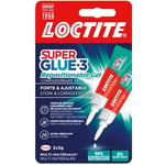 Colles Cyanoacrylates - LOCTITE - SUPERGLUE-3 - Repositionable - Gel 3g - Lot de 2 Blister - Carton 12uc