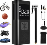 Mini Compresseur à Air Portatif, 6000mAh Gonfleur Pneus Voiture Gonfleur Electrique Pompe a Velo 150PSI avec Écran LCD + Lampe LED, 4 Modes pour Voiture, Velo, Moto, Balle.[V15]