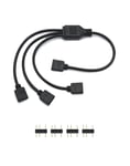 Câble répartiteur ARGB, 5 V, 3 Broches, Cable RGB pc, 1 Prise vers 3 fiches, 30 cm, pour Refroidisseur CPU et Ventilateur 5 V ARGB