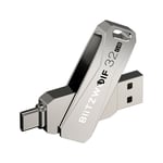 BlitzWolf clé usb 2 en 1 type-c USB3.0 Rotation de Transmission Ultra-rapide alliage de Zinc otg prise en charge 32 go lbtn