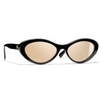 CHANEL Oval Sunglasses CH5416 Polished Black/Beige