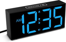 Netzu Loud Alarm Clock Loud for Heavy Sleepers Bedside Clock with Blue 7.4 LED