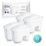 Aquafloow Cartouche Filtrante pour l’Eau 4 Pièces | Compatible Laica Bi-Flux, Brita Maxtra, Dafi Unimax | Filtre avec Charbon Actif et Résine échangeuse d'ions, Réduction du Calcaire, du Chlore