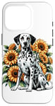 Coque pour iPhone 16 Pro Sunflowers Dalmatian Dalmatians Dal Dally Dog