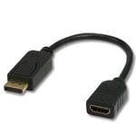 ConnectLand AD-DP/M-TO-HDMI/F - Adaptateur vidéo - DisplayPort mâle pour HDMI femelle - support 1080p, passif