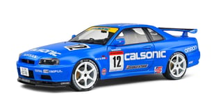 SOLIDO, NISSAN GT-R R34 Streefighter Calsonic Tribute 2000 bleu, échelle 1/18...