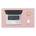 DOBAOJIA sous-Main Bureau, Tapis de Bureau, Tapis de Clavier et Souris, Tapis de Portable, Pad Écriture, Mouse Pad, pour Bureau/Maison/Gaming, PU Étanche + Suède Antidérapant 60 x 35cm (Rose)