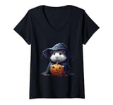 Womens Guinea Pig Halloween Animal Spooky Rodent Trick Or Treat V-Neck T-Shirt