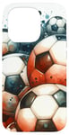 iPhone 15 Pro Funny Cool Soccer Balls Pattern Football Soccer Design Case