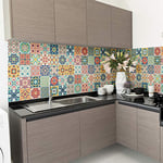 60 Stickers muraux Cuisine - Sticker Mural - Carreaux de Ciment adhésif Mural - Stickers Muraux azulejos - Sticker Carrelage adhesif Mural Salle de Bain 15 x 15 cm - 60 PCS Carreau de Ciment adhesif