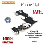 WHITE Replacement Charging Dock/Port Assembly + Headphone Jack - FOR iPhone 5S