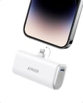 Anker 621 Batterie Externe Recharge Rapide avec connecteur Lightning intégré, Chargeur Portable sans Fil 12 W certifié MFi 5 000 mAh, Compatible avec iPhone 14/13/12/Pro/Pro Max (Blanc)