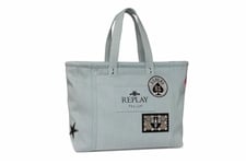 Replay Sac Femme en Coton, Bleu (Lt denim 488), Taille Unique