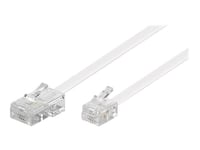 goobay - Câble de téléphone - RJ-11/RJ-14 (M) pour RJ-45 (M) - 6 m - plat - blanc