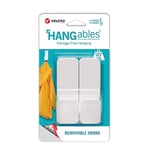 Velcro Brand | HANGables® Removable Large Hook | Strong Self Adhesive Hook for Damage Free Hanging | White | Holds up to 1kg per Hook | Set of 2