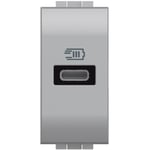 Bticino NT4192C Chargeur USB avec Une entrée de Type C, à Installer dans la Plaque Livinglight, pour la Charge Rapide des appareils électroniques jusqu'à 20 W, 1 Module, Tech