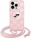 Karl Lagerfeld Karl & Choupette Crossbody Case for iPhone 15 Pro 6.1" Pink - New