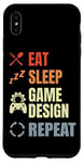 Coque pour iPhone XS Max Eat Sleep Game Design Repeat Video Game Producer