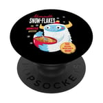 Cute Abominable Yeti. Bigfoot hide and seek on Snow, Flake PopSockets PopGrip Adhésif