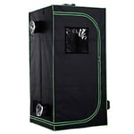 OutSunny Hydroponic Grow Tent Outdoors Waterproof Black, Green 800 mm x 800 mm x 1600 mm