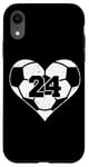 iPhone XR Soccer Number 24 Jersey Funny Soccer Heart Game Day Case