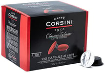 Caffè Corsini - Classico Italiano. Paquet de 100 capsules compatibles Lavazza* a Modo Mio* de 7,5 grammes de café moulu