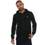 Lacoste Mens Tape Detail Hooded Sweatshirt in Black material_cotton - Size Small