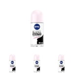 NIVEA Déodorant Bille Black & White Original (1 x 50 ml), déodorant femme anti-traces blanches et jaunes, anti-transpirant aisselles protection 48 h (Lot de 4)