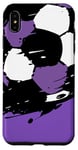 Coque pour iPhone XS Max Maillot de match de football avec ballon de football violet et blanc